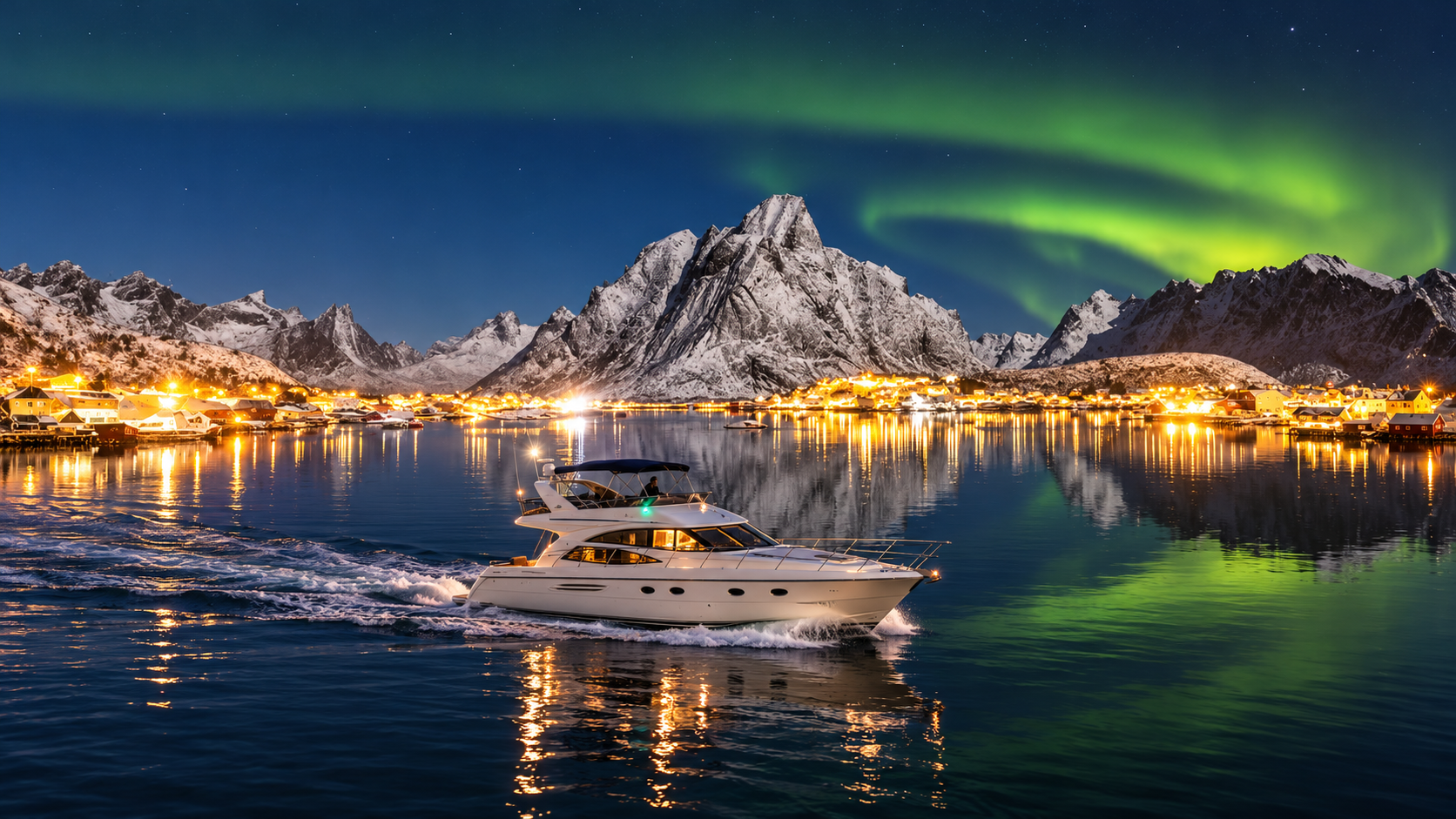 Bodø coastline with a yacht — illustrative image